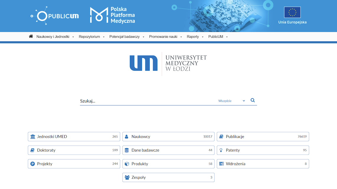 Omega-PSIR implementation homepage for Uniwersytet Medyczny w Łodzi