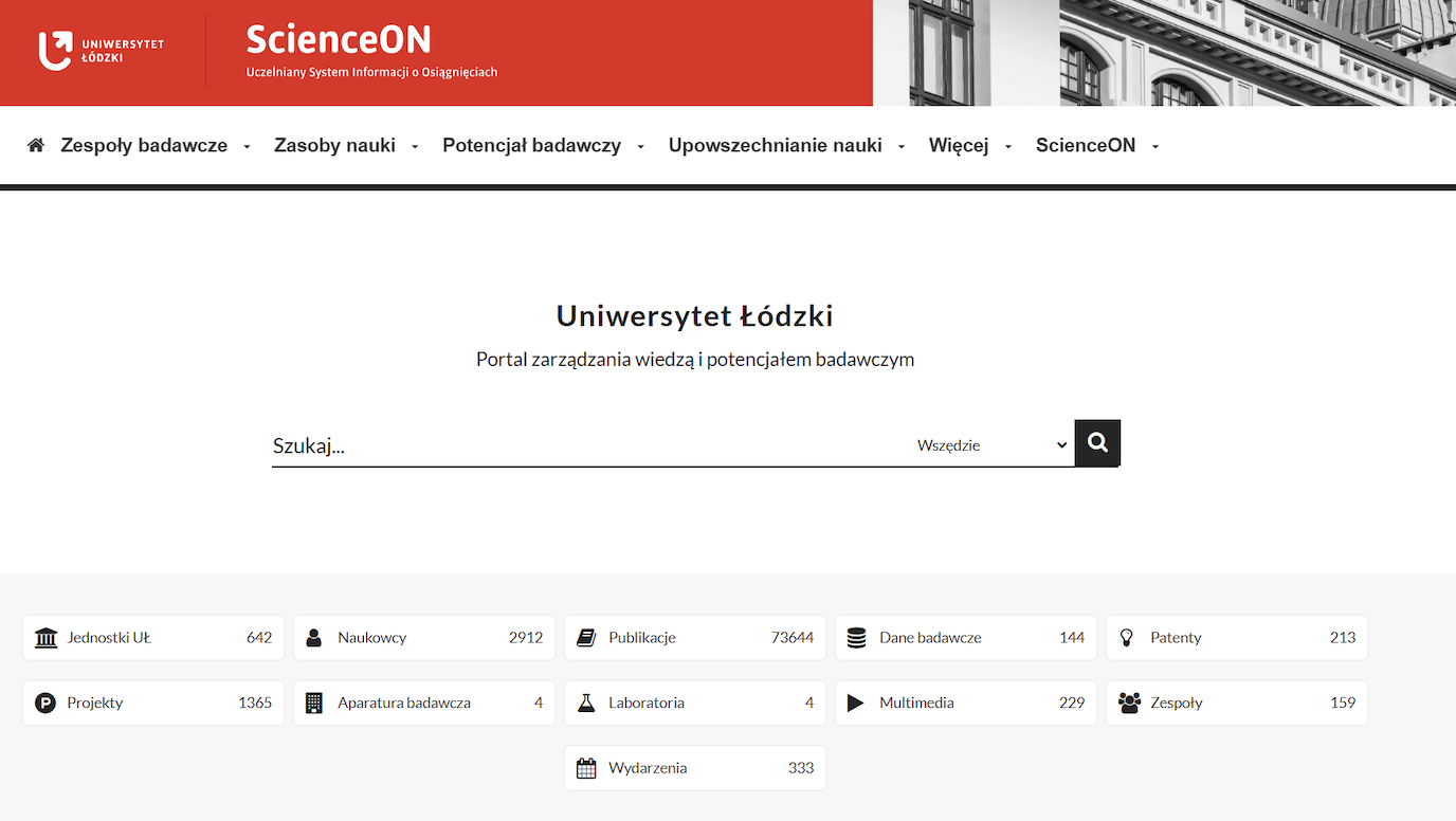Omega-PSIR implementation homepage for Uniwersytet Łódzki