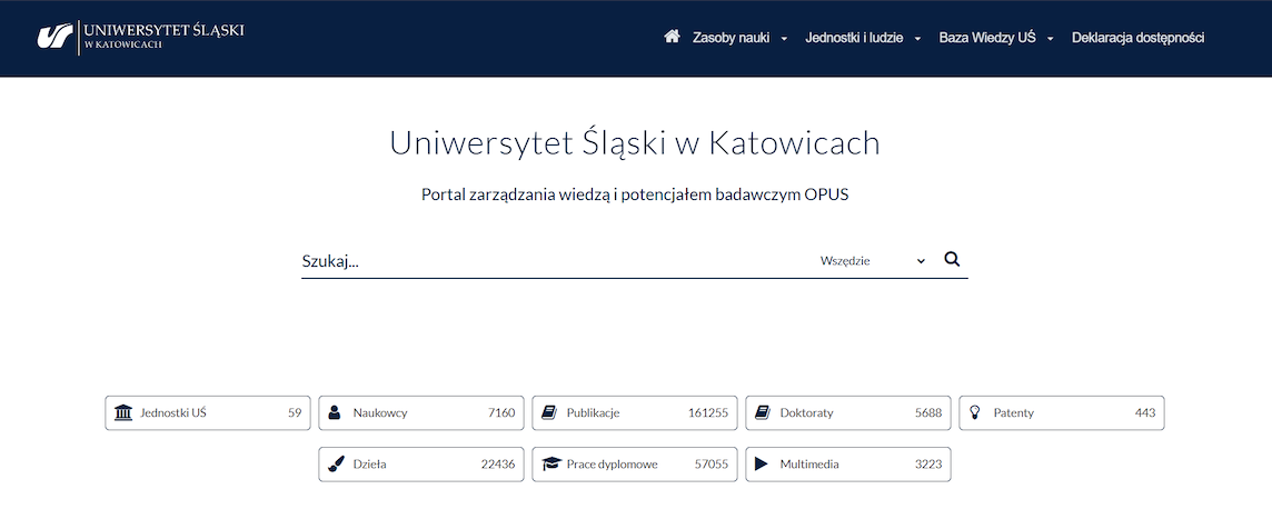 Omega-PSIR implementation homepage for Uniwersytet Śląski w Katowicach