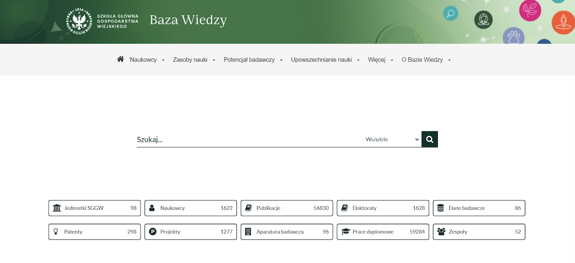 Omega-PSIR implementation homepage for Szkoła Główna Gospodarstwa Wiejskiego w Warszawie