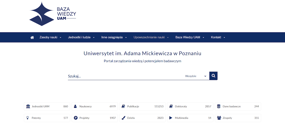 Omega-PSIR implementation homepage for Uniwersytet im. Adama Mickiewicza w Poznaniu