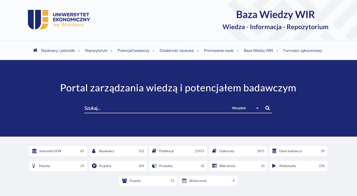 Omega-PSIR implementation homepage for Uniwersytet Ekonomiczny we Wrocławiu