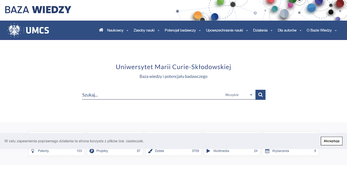 Omega-PSIR implementation homepage for Uniwersytet Marii Curie-Skłodowskiej w Lublinie