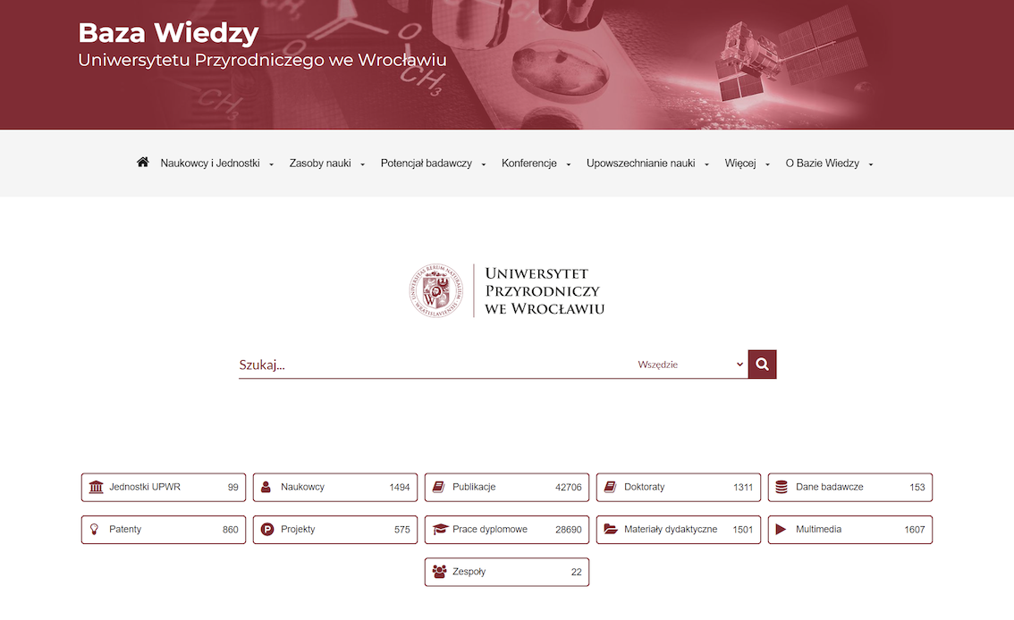 Omega-PSIR implementation homepage for Uniwersytet Przyrodniczy we Wrocławiu