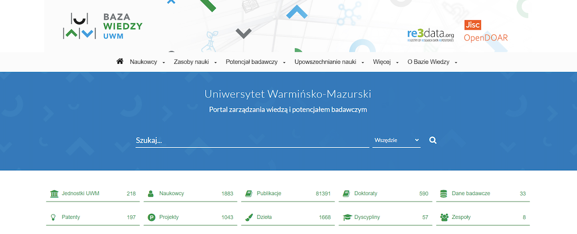 Omega-PSIR implementation homepage for Uniwersytet Warmińsko-Mazurski w Olsztynie